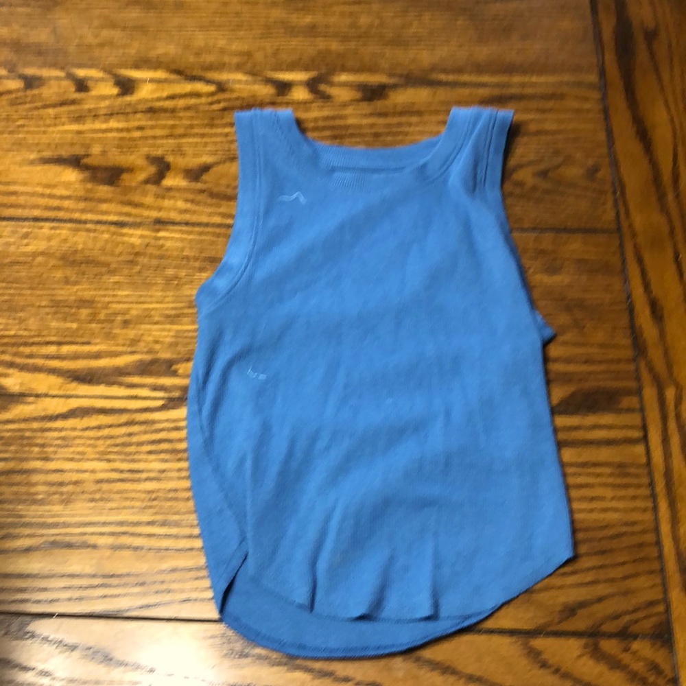 Cute woman’s blue tank top
